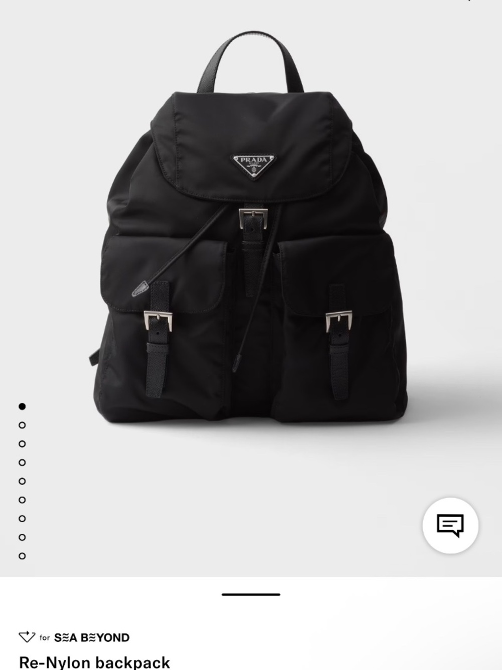 Prada Black Re-Nylon Medium Backpack with Detachable Pouch & Dustbag - Picture 10 of 10